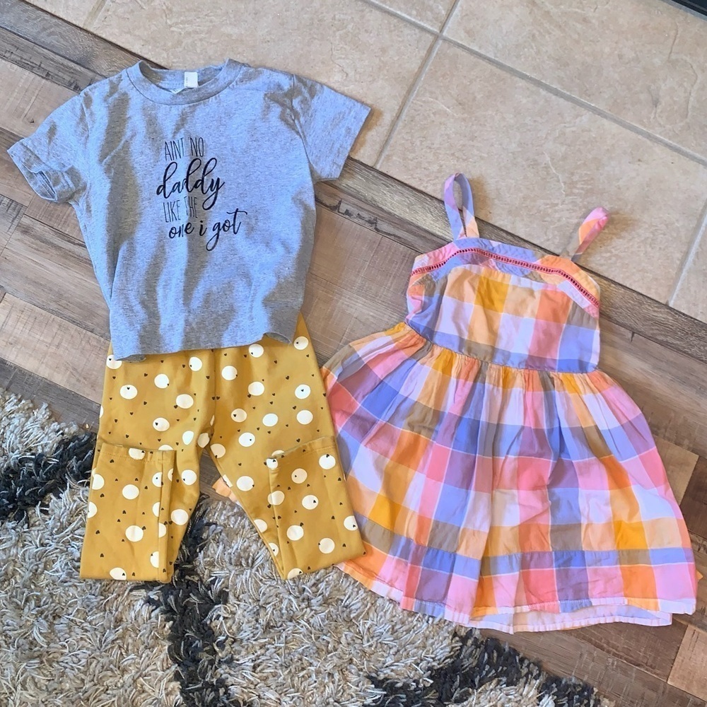 Zara & Cat & Jack Little Girl’s Size 4 Clothing Bundle Dress Leggings Top
